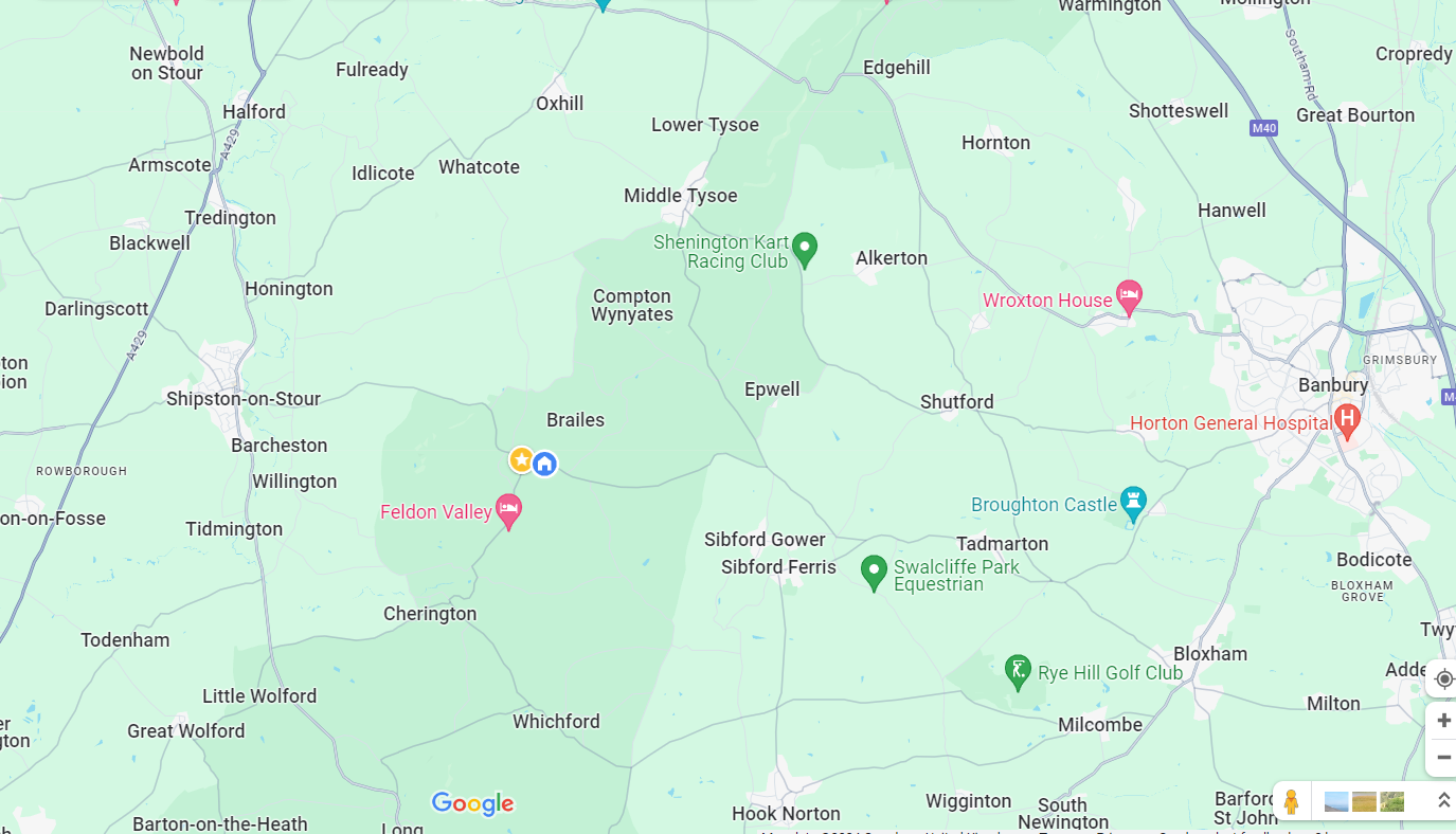 map showing the area we cover. Driving instructors shipston-on-stour area.